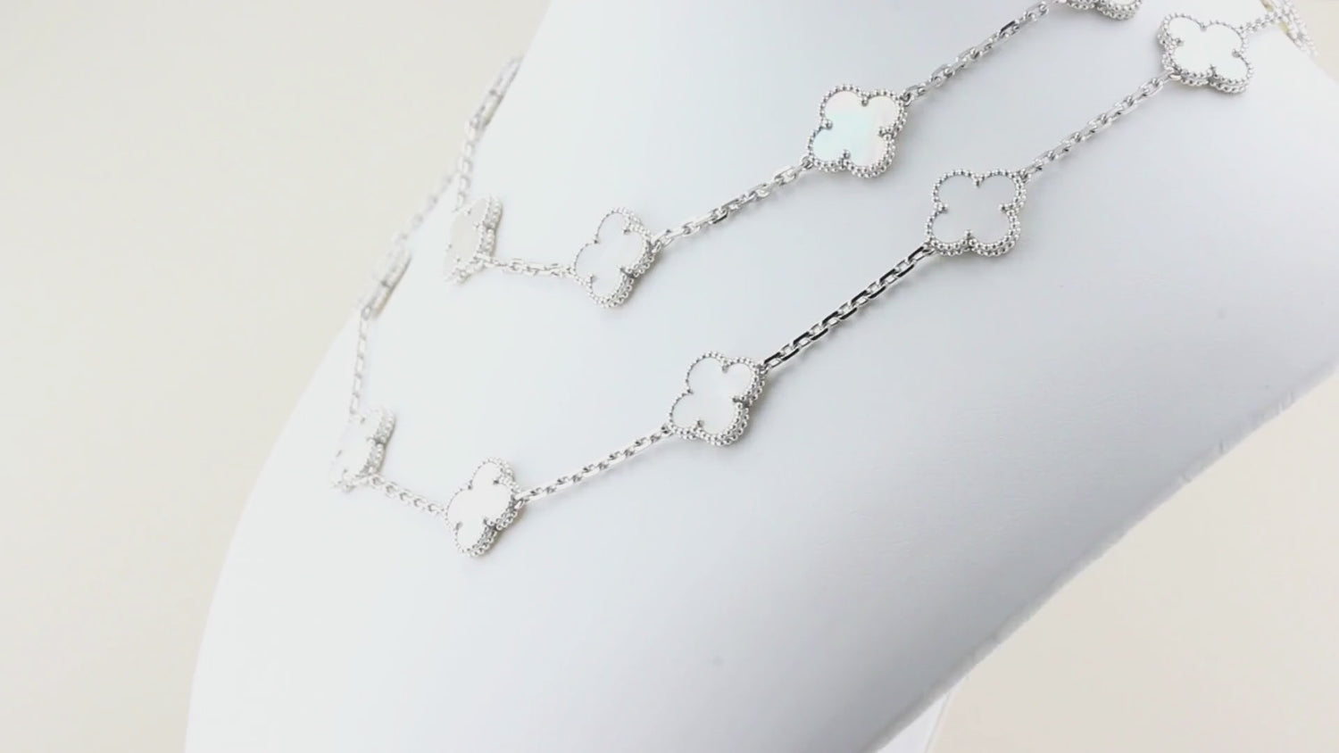 Van Cleef &amp; Arpels Mother of Pearl 20 Motif Alhambra Necklace