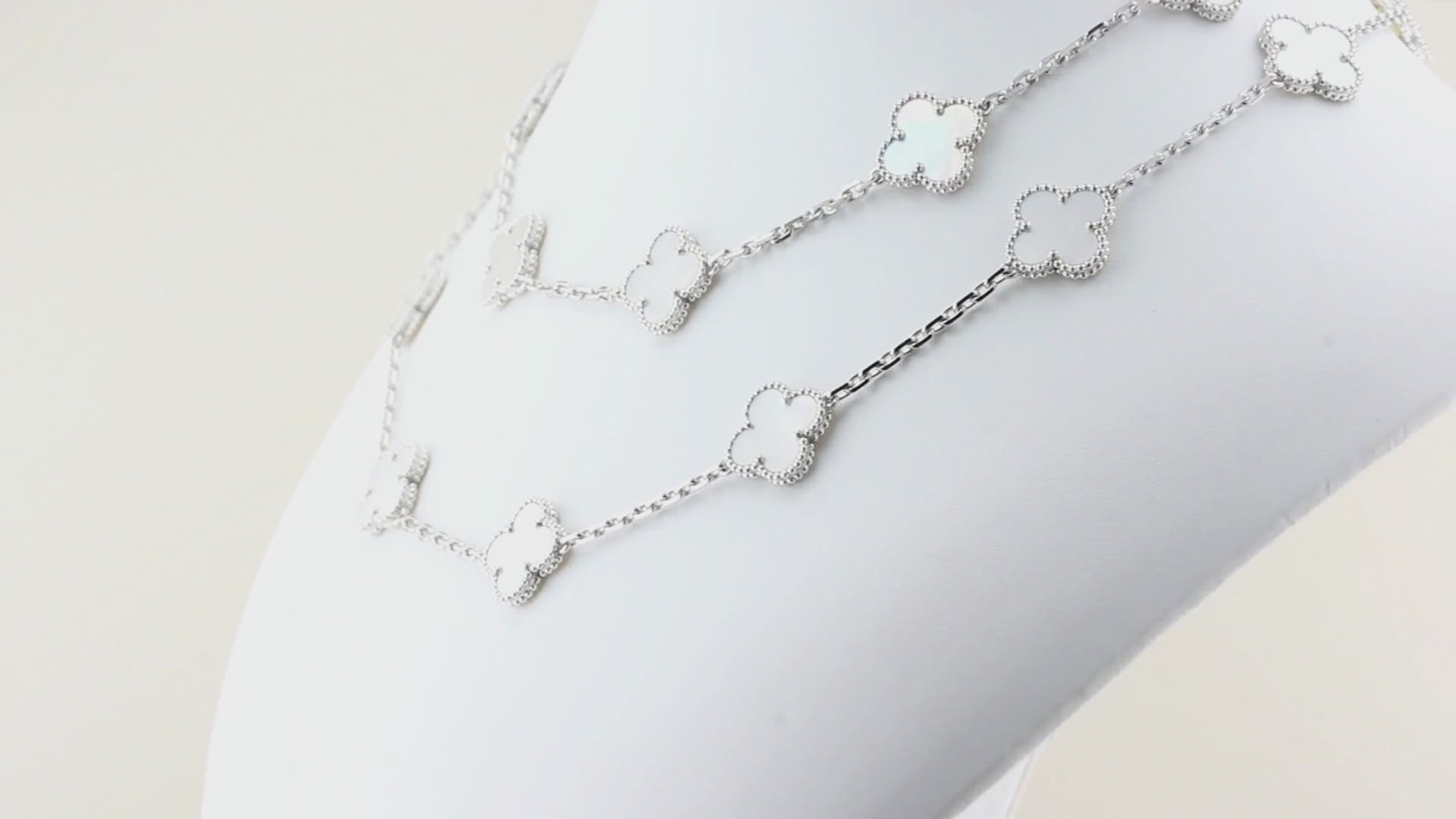 Van Cleef &amp; Arpels Mother of Pearl 20 Motif Alhambra Necklace