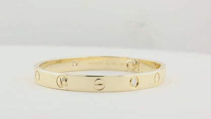 Cartier Yellow Gold Diamond Love Bracelet - Size 16
