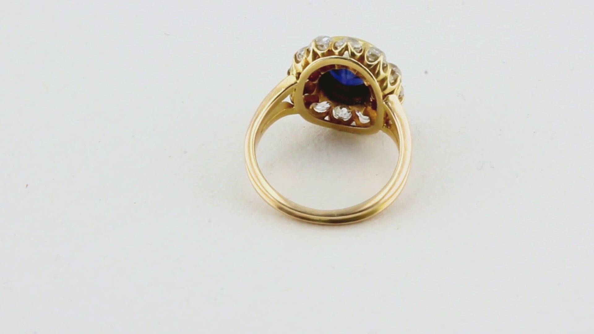 Vintage Sapphire and Diamond Cluster Ring