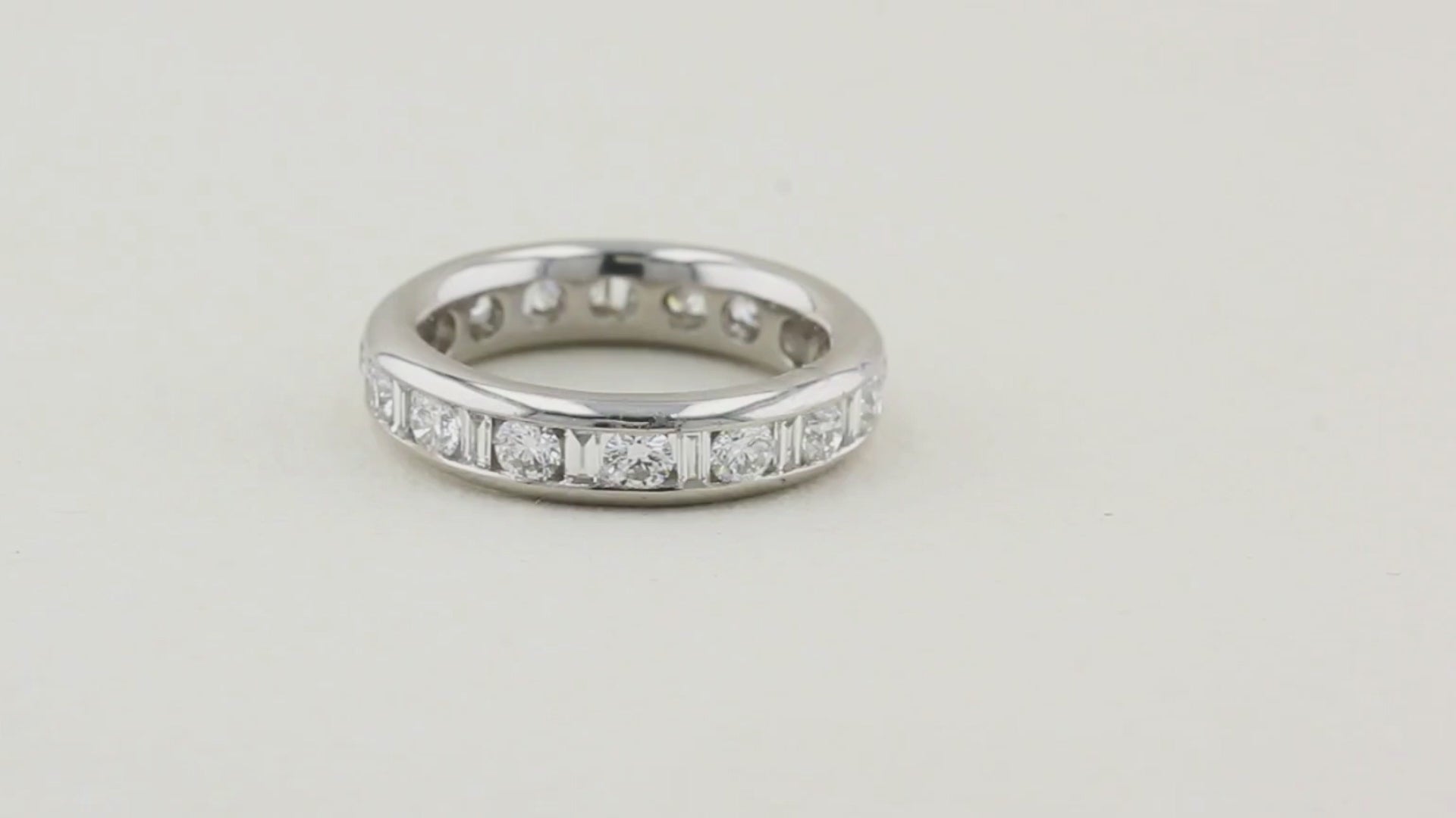 Baguette and Brilliant Cut Diamond Eternity Ring