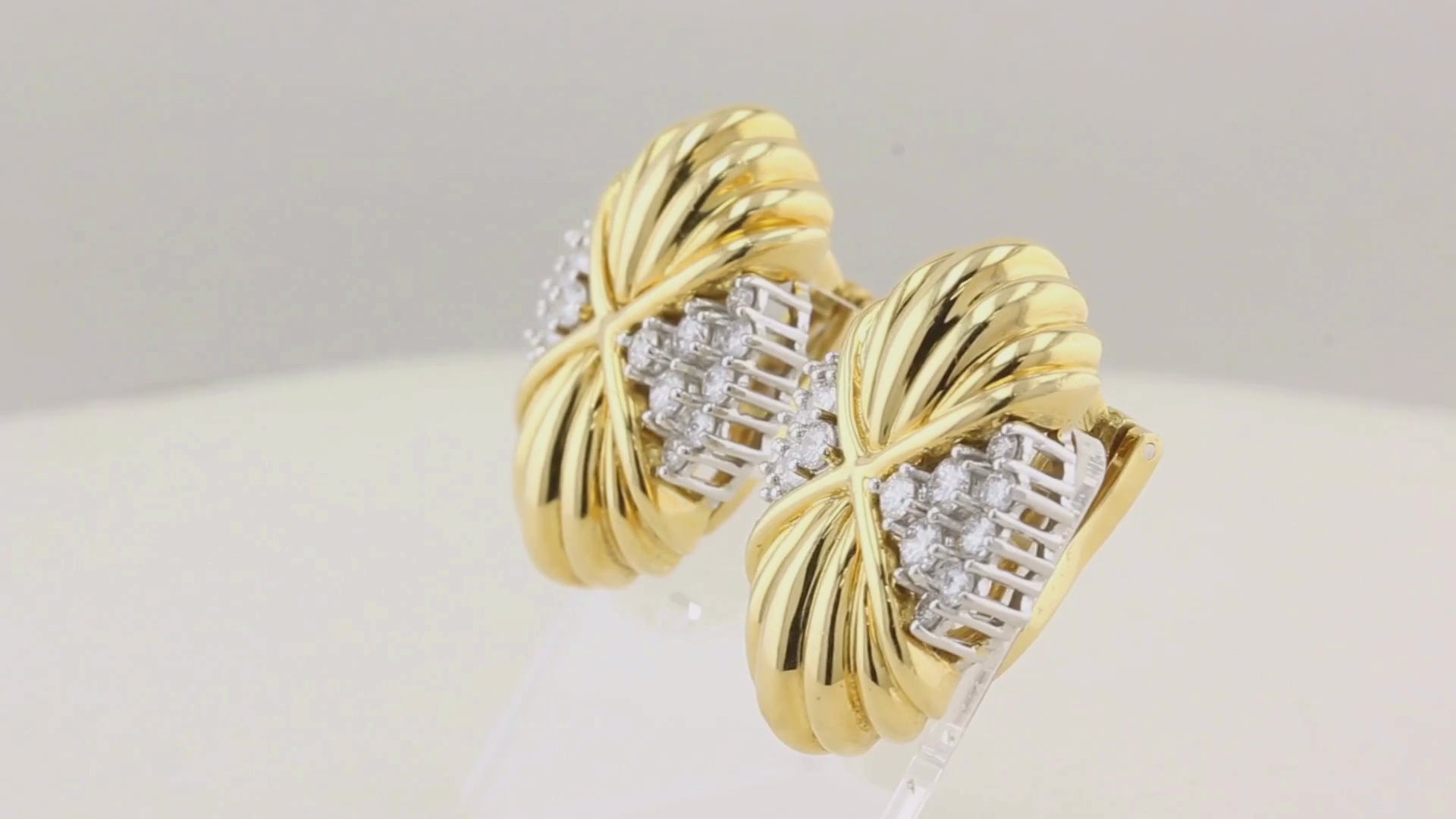 Vintage Yellow Gold and Diamond Earrings