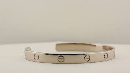 Cartier White Gold Love Cuff - Size 21
