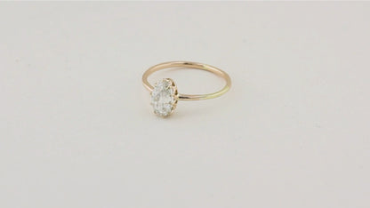 Edwardian 0.95ct Old Cut Pear Diamond Ring