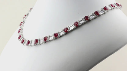 Vintage Rare Burma Ruby &amp; Diamond Collar Necklace