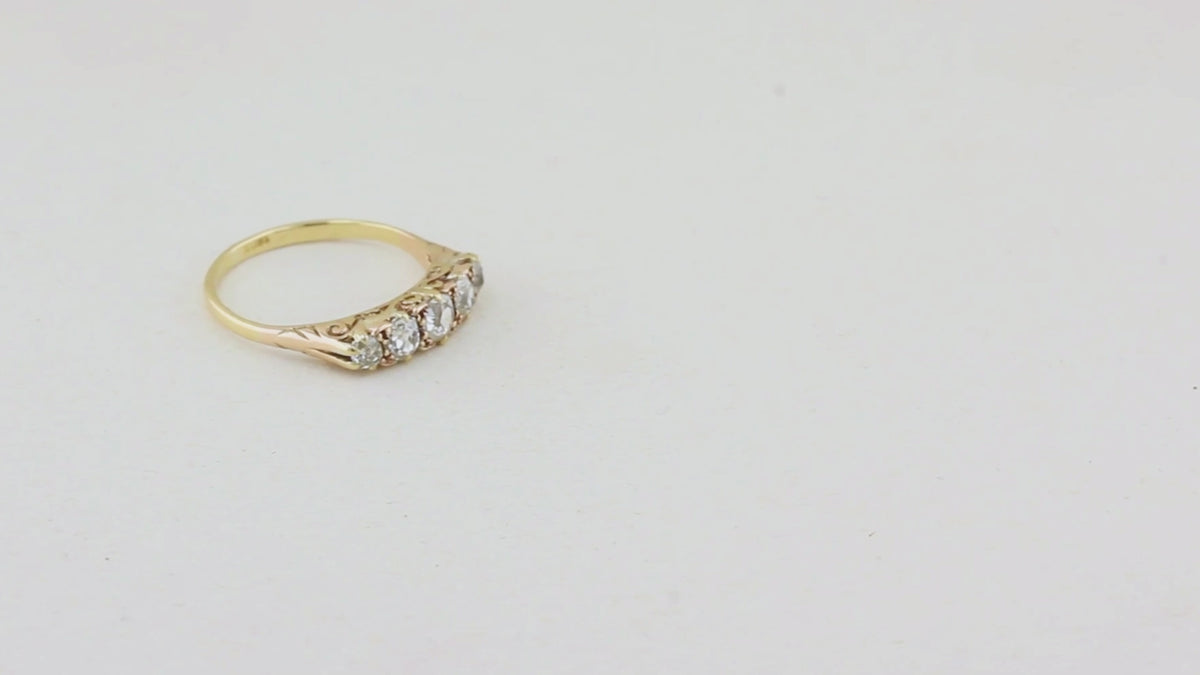 Vintage Old Cut Diamond Five Stone Ring