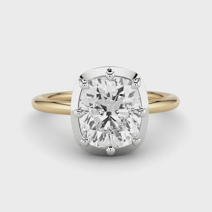 Georgian Style Cushion Cut Diamond Button Back Ring