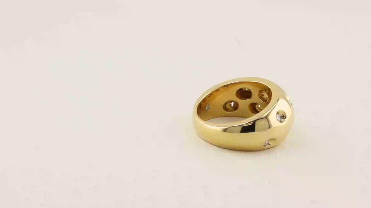 De Beers Chunky Gold and Diamond Ring