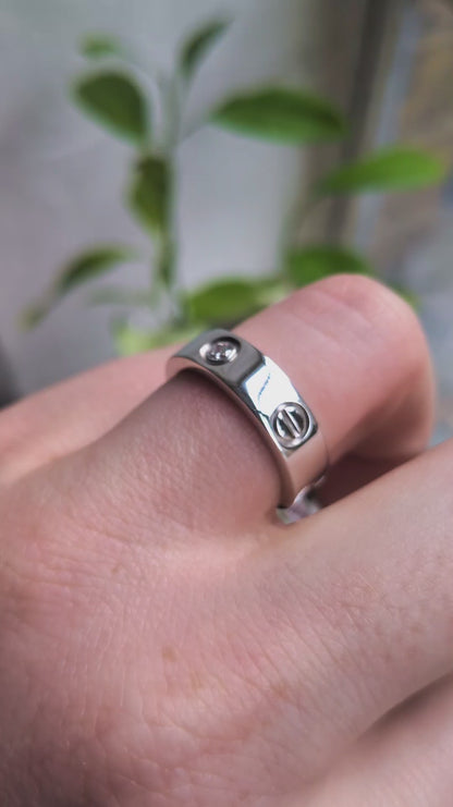 Cartier Three Diamond Love Ring - Size 53