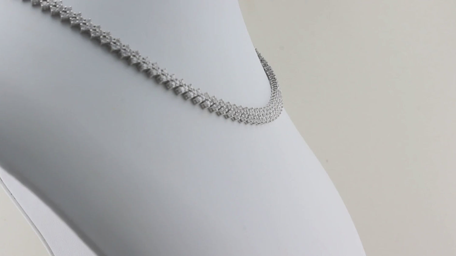 White Gold Double Row Tennis Necklace