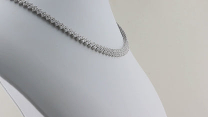 White Gold Double Row Tennis Necklace