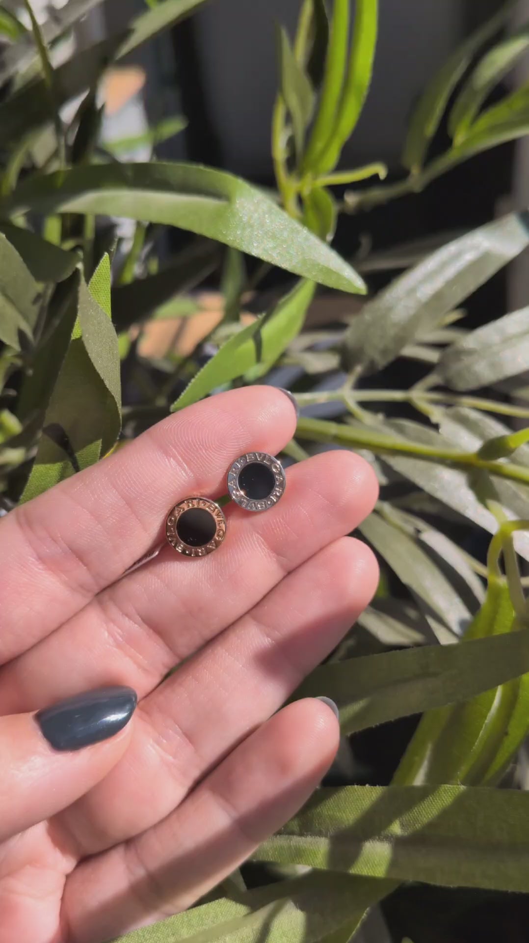 Bulgari Rose Gold and Onyx Earrings