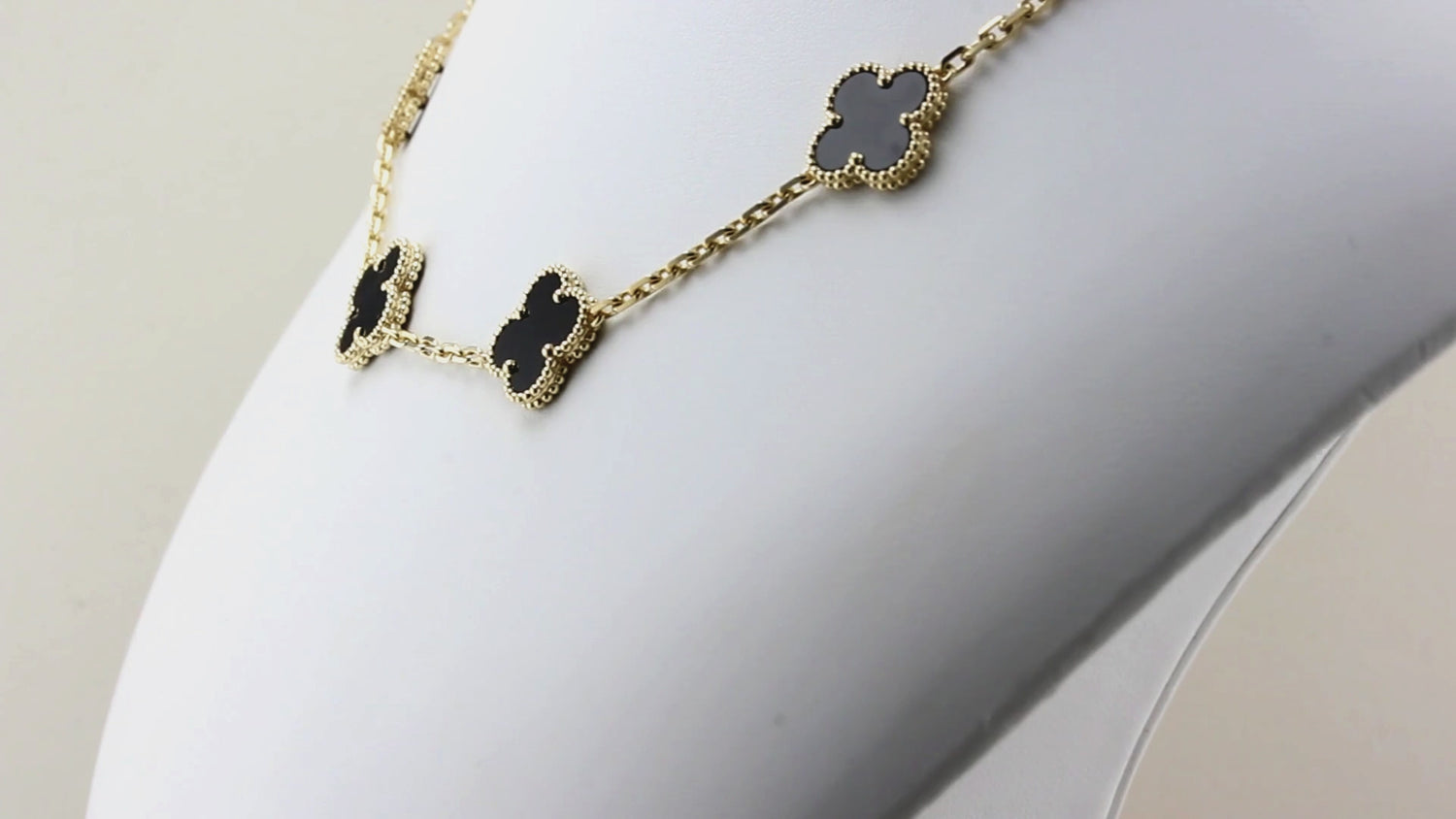 Van Cleef &amp; Arpels Onyx Alhambra Necklace