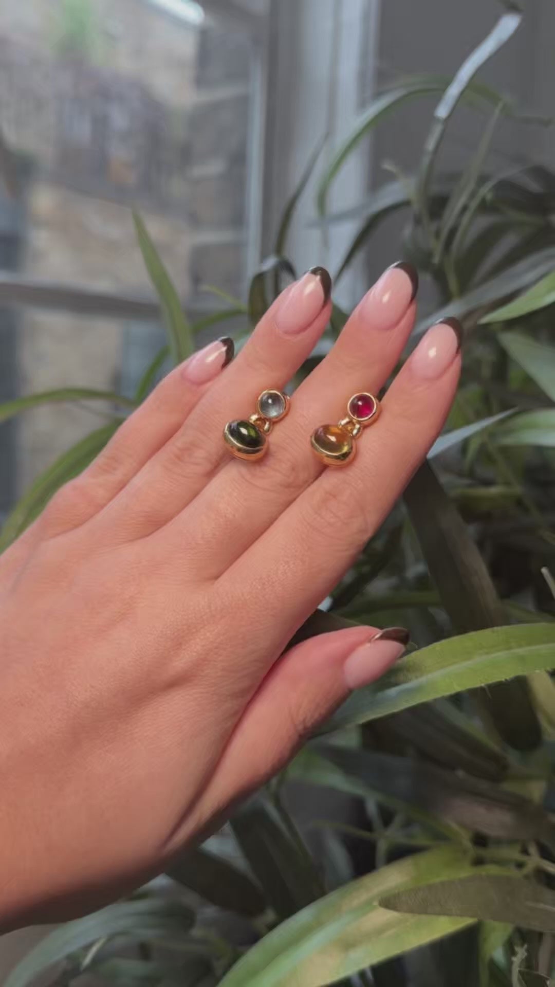Vintage Bulgari Passo Doppio Gem Set Earrings